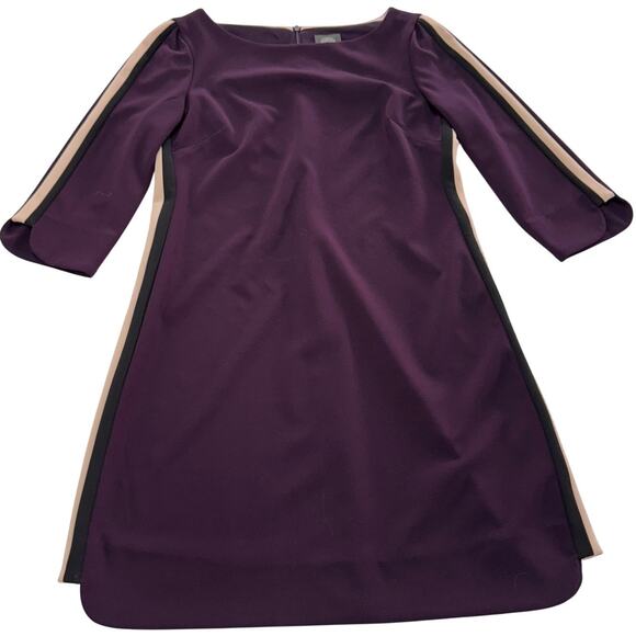 Vince Camuto Dress Womens 6 Purple Side Stripe Mini Cocktail Party - Picture 1 of 7
